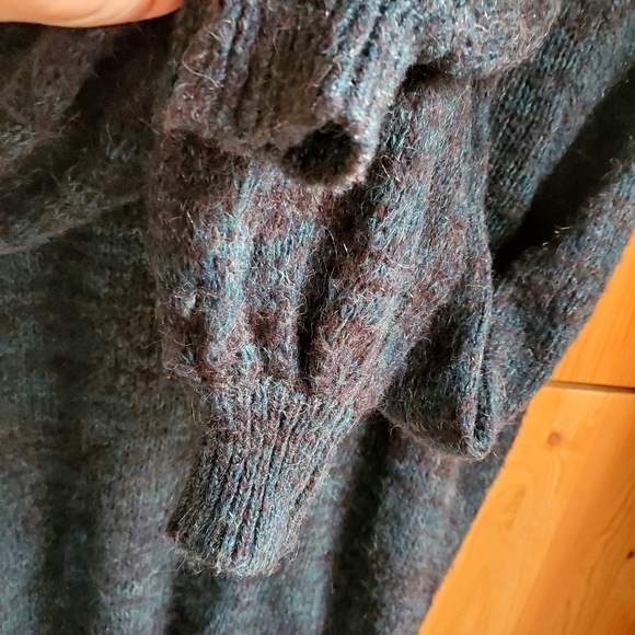 Free People Green Marled Mohair & Alpaca Blend Wrap Sweater size XS - Picture 8 of 9